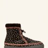 Chaussures laidback london | Bottines A Lacets En Crochet Argo Guepard Noir