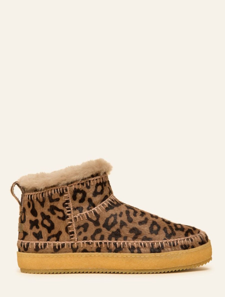 Chaussures laidback london | Nyuki Crochet Pull On Bottine Moka Leopard