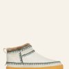 Chaussures laidback london | Bottines Nyuki Low Crochet Cuir Blanc Sauge