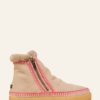 Chaussures laidback london | Bottines Setsu Crochet Side Zip Daim Sable Rose