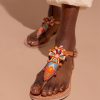 Des Sandales laidback london | Sandale Plate En Cuir Scar Tribal