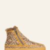 Chaussures laidback london | Bottines Au Crochet Setsu Azteque Marron Safran