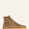 Chaussures laidback london | Bottine Setsu Crochet Kaki Embosse Beige