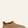 Chaussures laidback london | Fuyu Pantoufles En Peau De Mouton Au Crochet, Bottes En Daim Camel