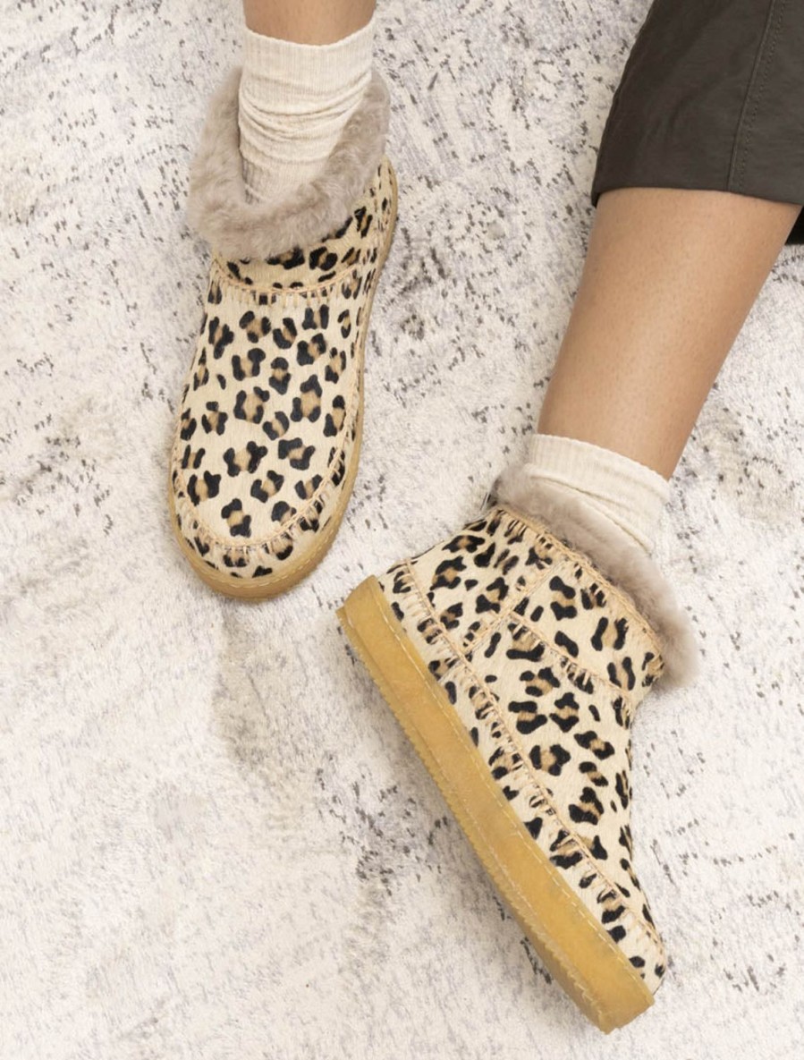 Chaussures laidback london | Nyuki Crochet Pull On Bottine Leopard