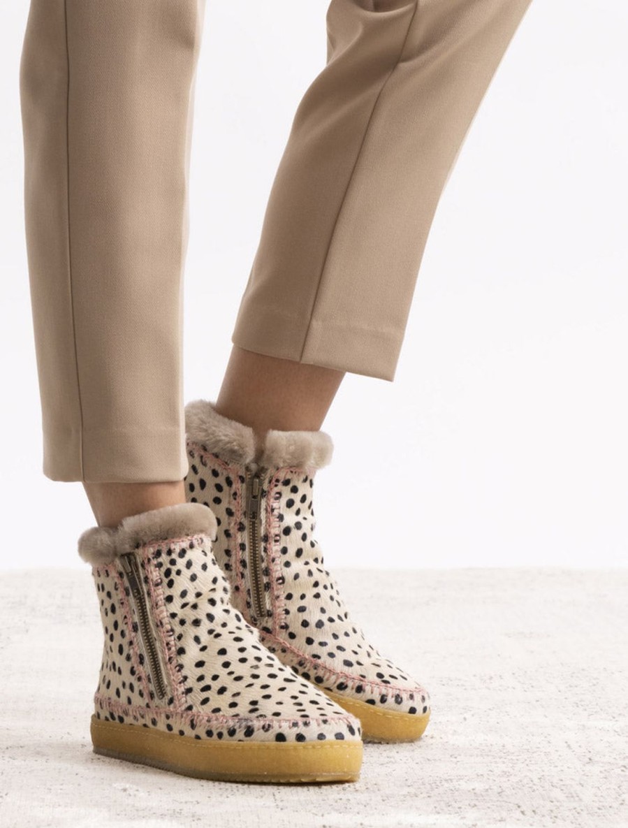 Chaussures laidback london | Bottines Setsu En Crochet Avec Fermeture Eclair Sur Le Cote, Guepard