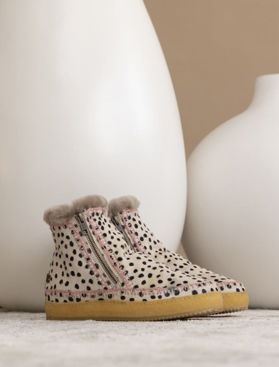 Chaussures laidback london | Bottines Setsu En Crochet Avec Fermeture Eclair Sur Le Cote, Guepard