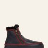 Chaussures laidback london | Bottines Au Crochet Setsu En Cuir Noir Marron