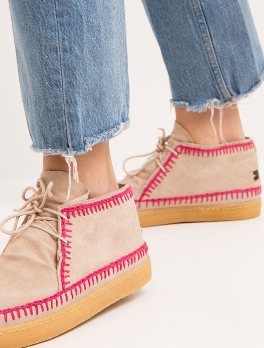 Chaussures laidback london | Bottes Chukka A Lacets Au Crochet Shenje Sable