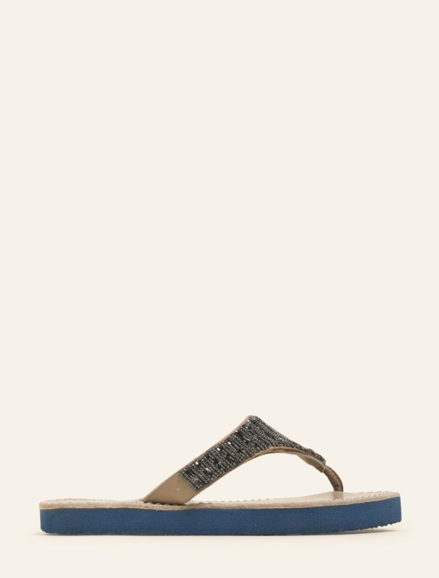 Des Sandales laidback london | Sandale Craine Ssb En Cuir Beige Gun Metal