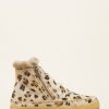 Chaussures laidback london | Bottines Setsu En Crochet Avec Fermeture Eclair Laterale, Leopard Beige