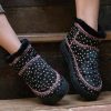 Chaussures laidback london | Bottines A Enfiler En Crochet Nyuki Guepard Noir