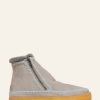 Chaussures laidback london | Bottines Au Crochet Setsu Gris Clair Daim Bleu