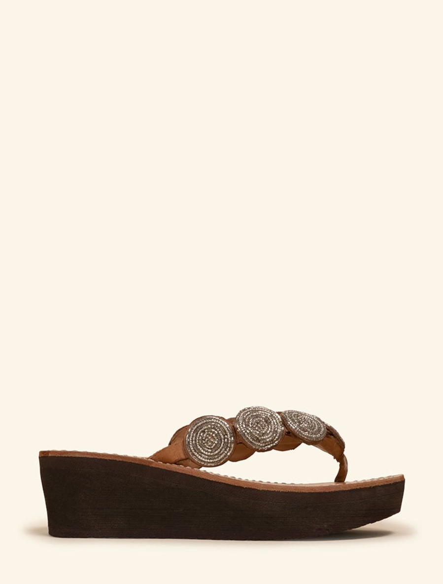 Des Sandales laidback london | Ryker Wedge Cuir Argent