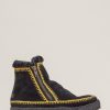 Chaussures laidback london | Bottines Setsu En Crochet Avec Fermeture Eclair Laterale En Daim Noir