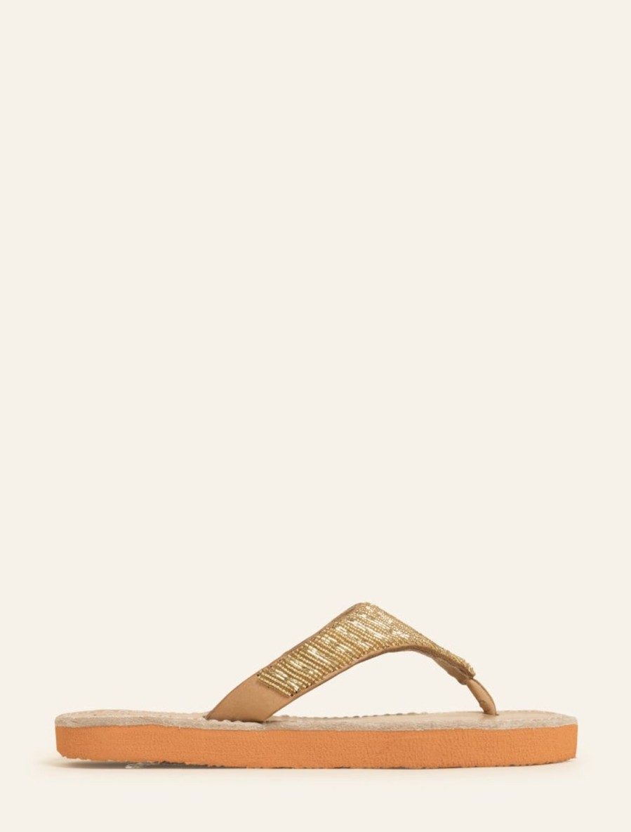 Des Sandales laidback london | Sandale En Cuir Craine Sso Tan Dore