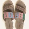 Des Sandales laidback london | Elon Lp Sandale En Cuir Tan Bebe Rose Mix