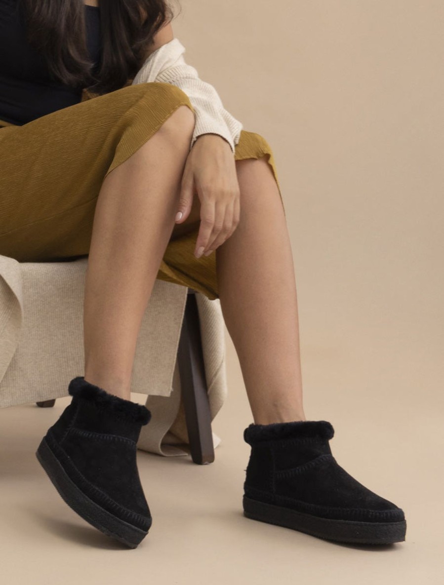 Chaussures laidback london | Bottines A Enfiler En Crochet Nyuki En Daim Noir